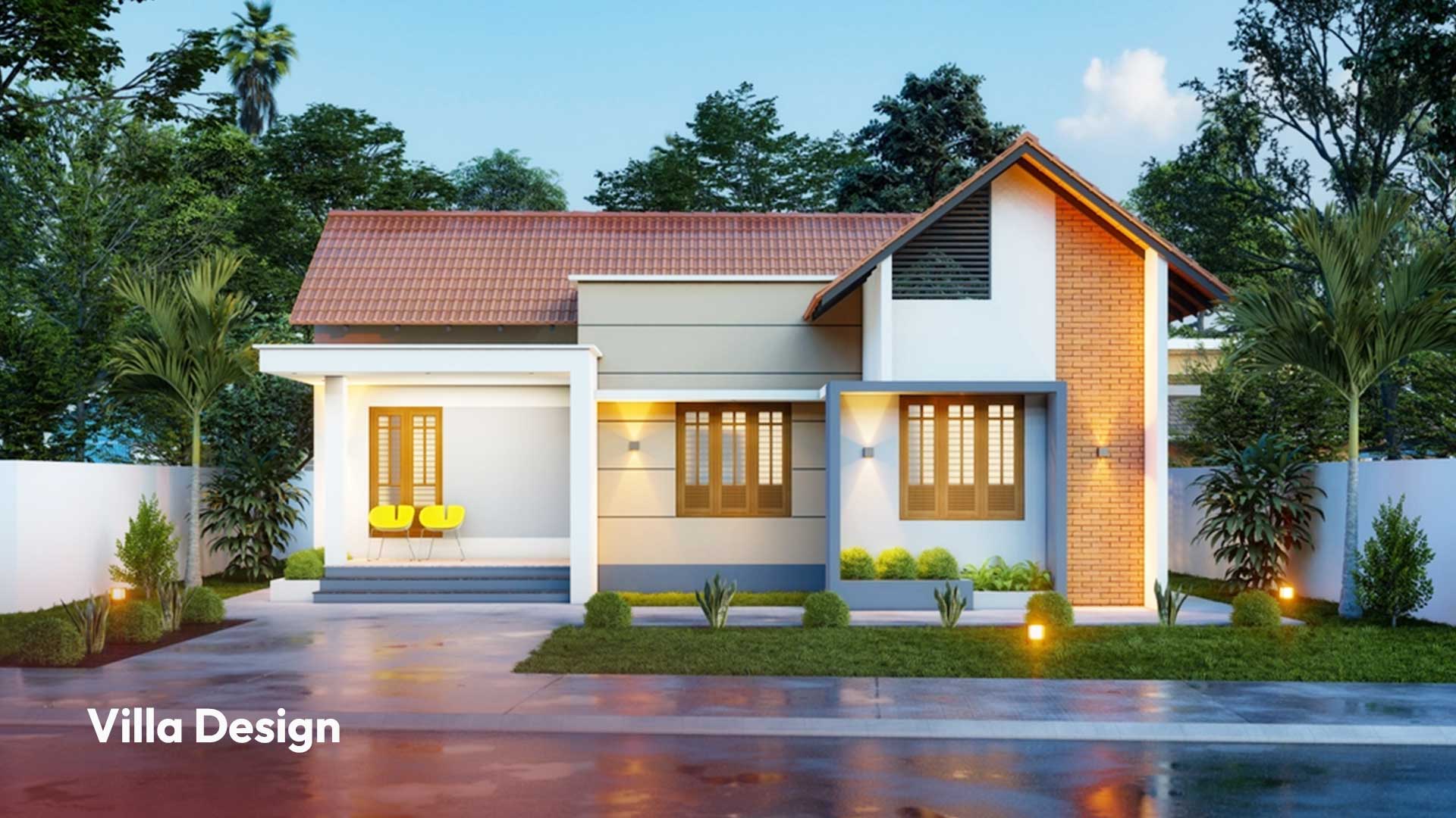 Front Elevation Design for Villa Style