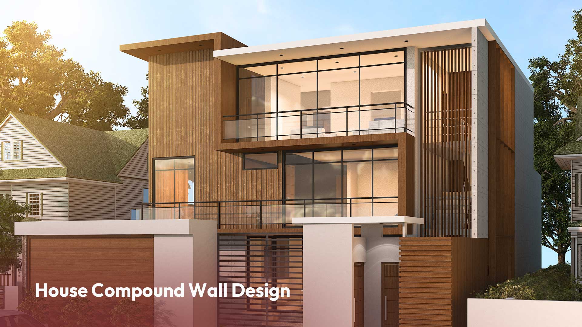Front House Compound Wall Elevation Design