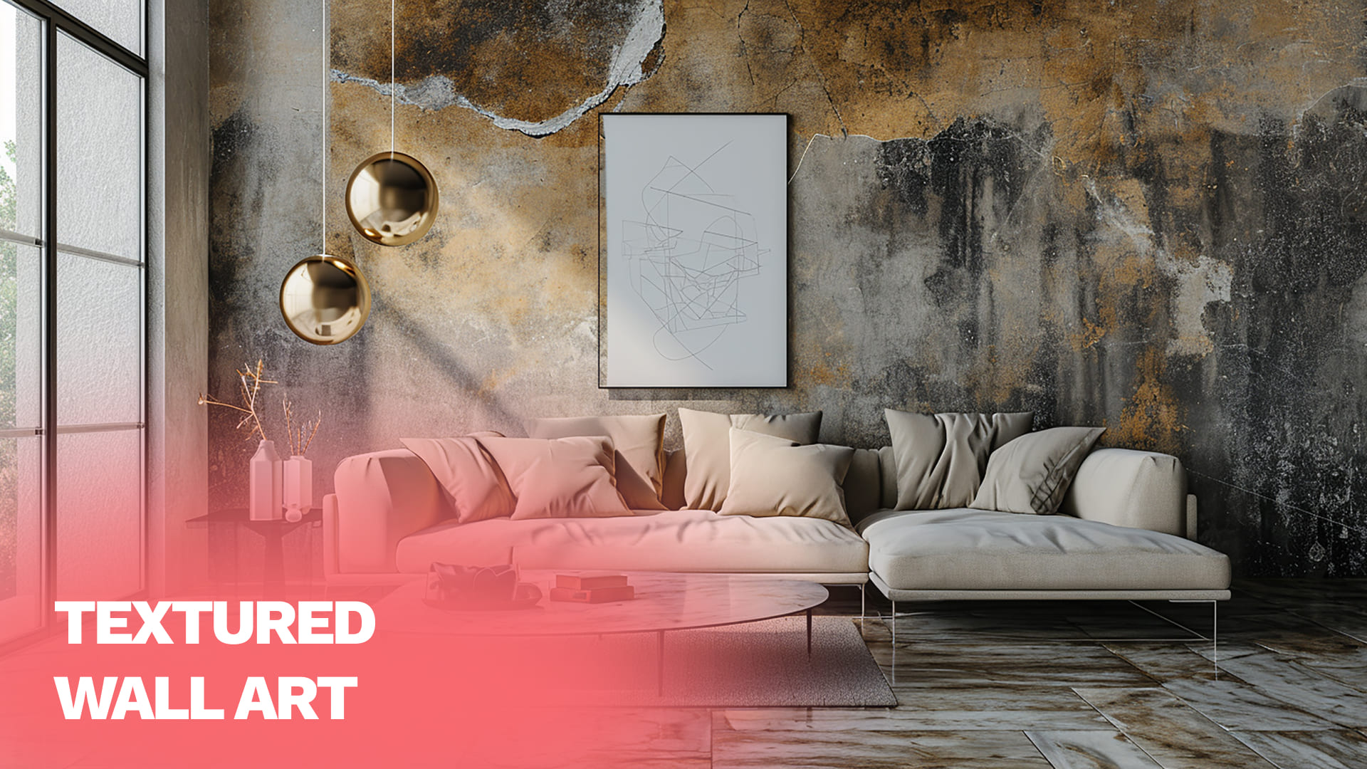 Textured Wall Art in living room