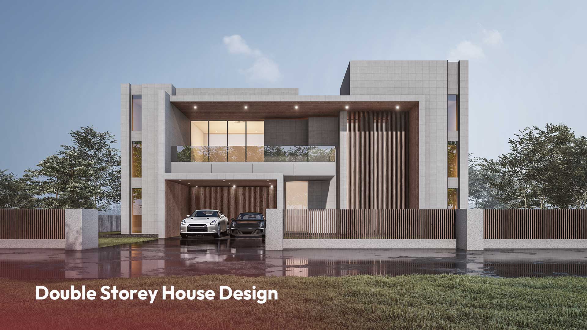 House Front Elevation Design for a Double-Floor House